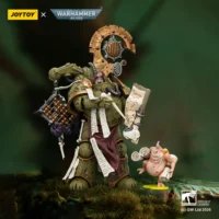 Action Figure - JoyToy Death Guard Tallyman with Plasma Pistol 1 18 - Warhammer 40K in dark green background