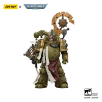 Action Figure - JoyToy Death Guard Tallyman with Plasma Pistol 1 18 - Warhammer 40K in white background