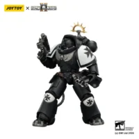 Action Figure - JoyToy Game Edition Black Templars Heavy Intercessor with Heavy Bolt Rifle and Bolt Pistol 1 18 - Warhammer 40K Space Marine 2 in white background 3