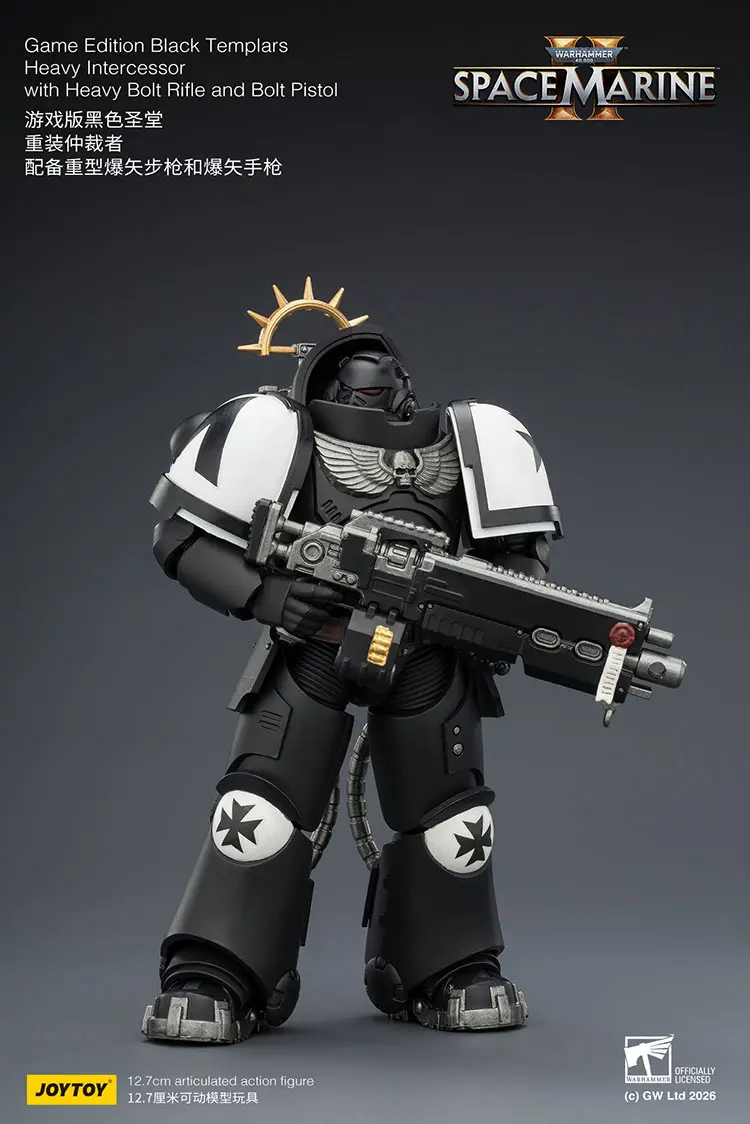 Action Figure - JoyToy Game Edition Black Templars Heavy Intercessor with Heavy Bolt Rifle and Bolt Pistol 1 18 - Warhammer 40K Space Marine 2 rectangle image 2
