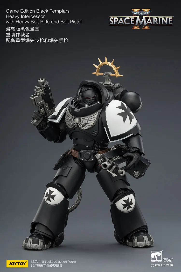 Action Figure - JoyToy Game Edition Black Templars Heavy Intercessor with Heavy Bolt Rifle and Bolt Pistol 1 18 - Warhammer 40K Space Marine 2 rectangle image 7