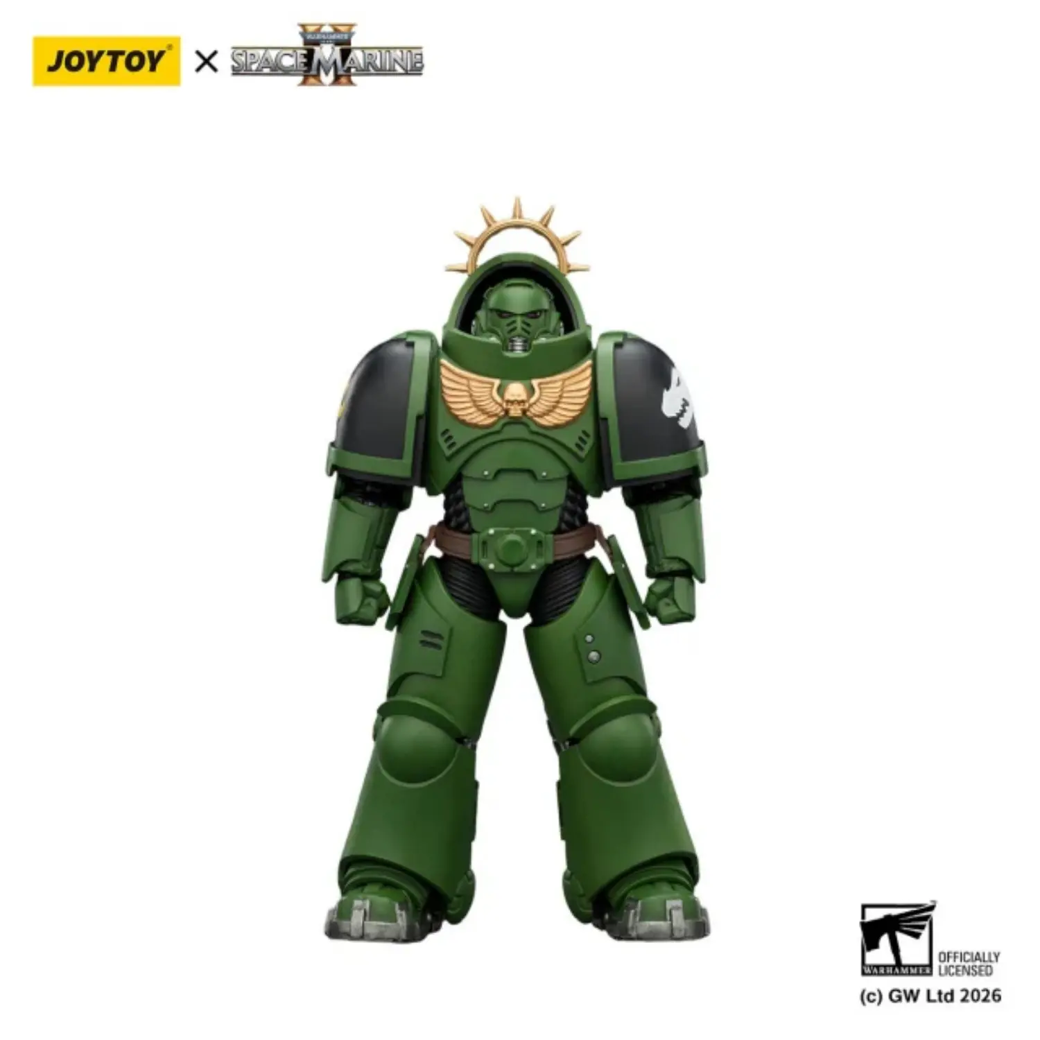 Action Figure - JoyToy Game Edition Salamanders Heavy Intercessor with Heavy Bolt Rifle and Bolt Pistol 1 18 - Warhammer 40K Space Marine 2 in white background