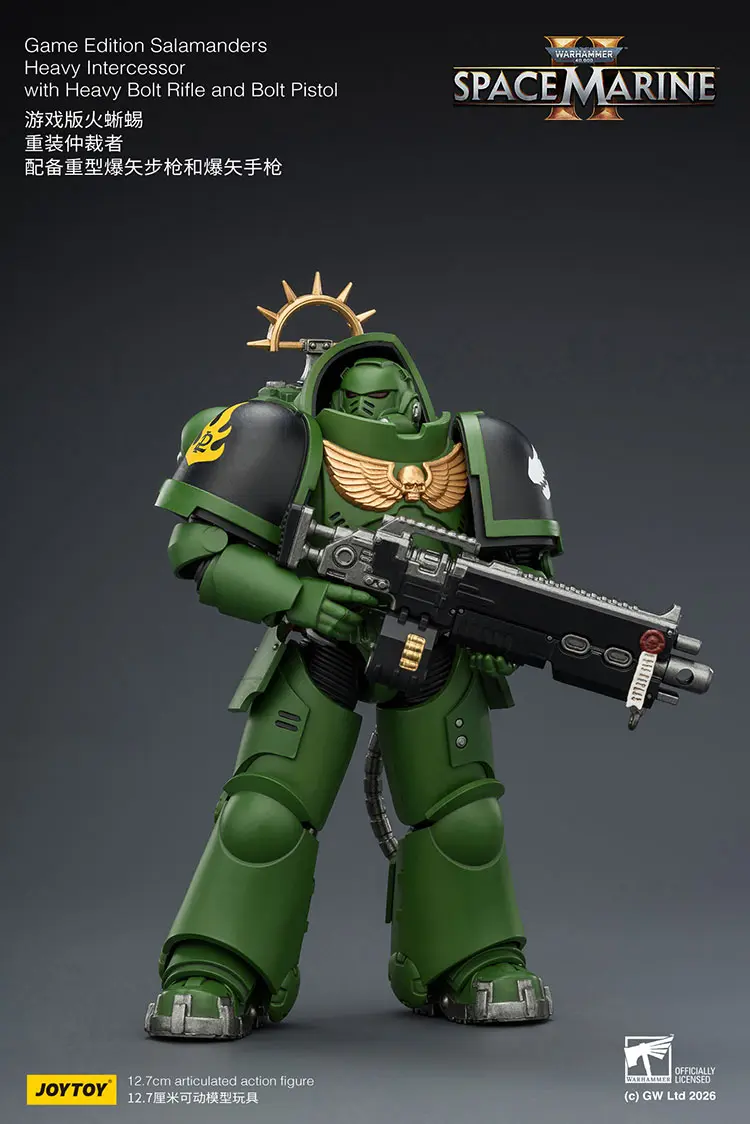 Action Figure - JoyToy Game Edition Salamanders Heavy Intercessor with Heavy Bolt Rifle and Bolt Pistol 1 18 - Warhammer 40K Space Marine 2 rectangle image 2