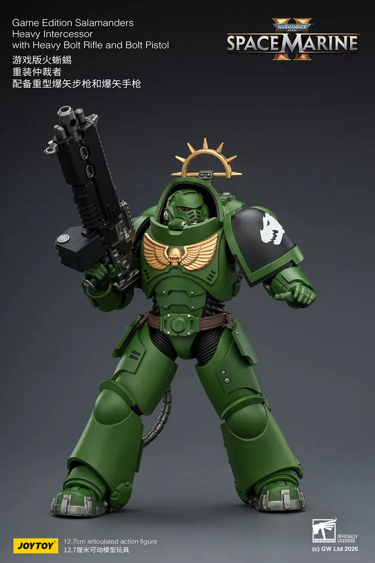 Action Figure - JoyToy Game Edition Salamanders Heavy Intercessor with Heavy Bolt Rifle and Bolt Pistol 1 18 - Warhammer 40K Space Marine 2 rectangle image 3