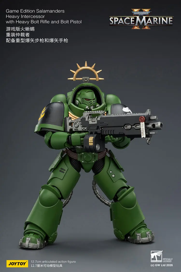 Action Figure - JoyToy Game Edition Salamanders Heavy Intercessor with Heavy Bolt Rifle and Bolt Pistol 1 18 - Warhammer 40K Space Marine 2 rectangle image 4