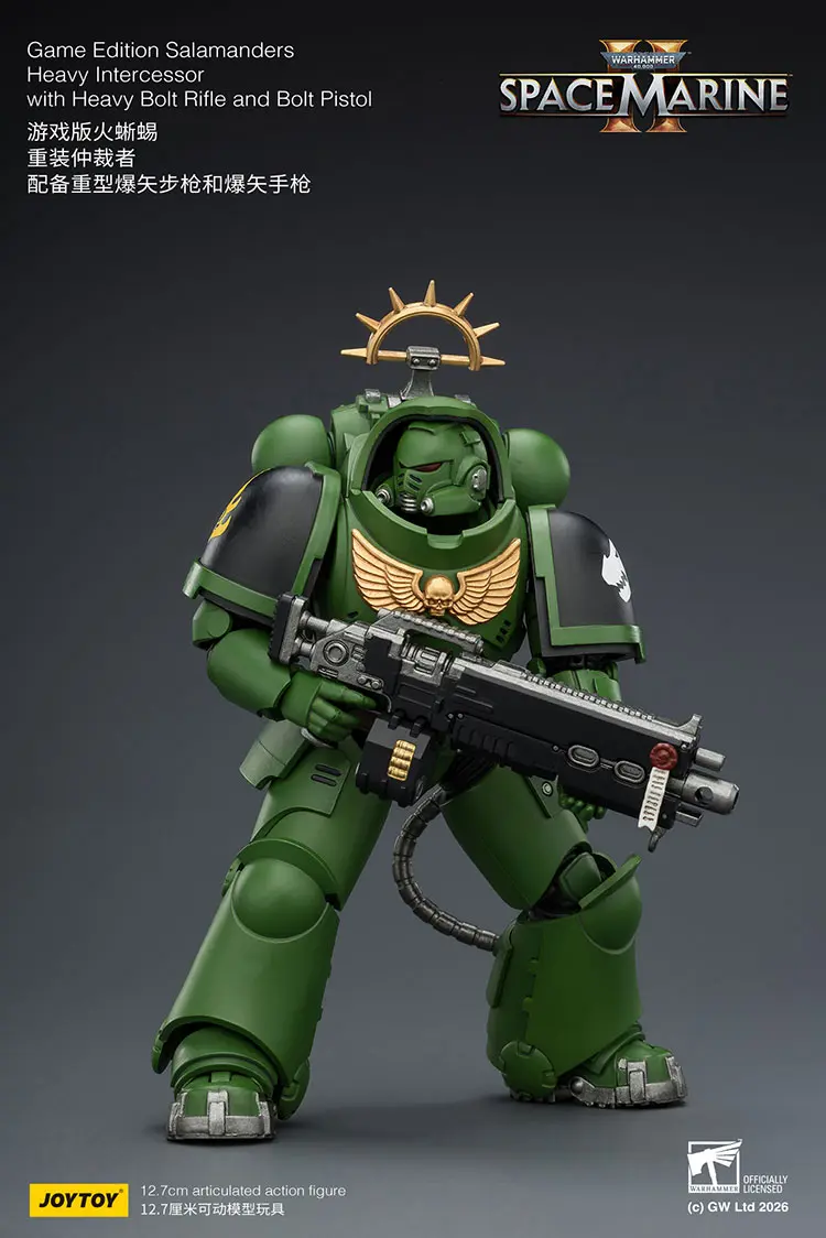 Action Figure - JoyToy Game Edition Salamanders Heavy Intercessor with Heavy Bolt Rifle and Bolt Pistol 1 18 - Warhammer 40K Space Marine 2 rectangle image 5