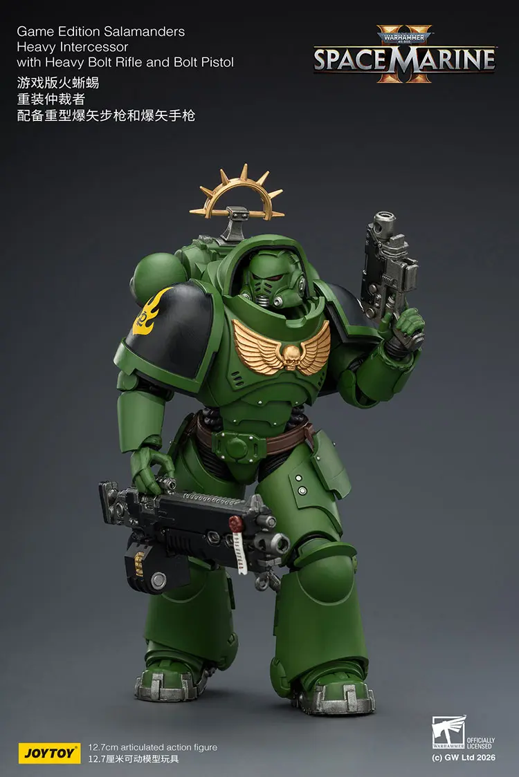 Action Figure - JoyToy Game Edition Salamanders Heavy Intercessor with Heavy Bolt Rifle and Bolt Pistol 1 18 - Warhammer 40K Space Marine 2 rectangle image 6