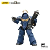 Action Figure - JoyToy Game Edition Ultramarines Heavy Intercessor with Heavy Bolt Rifle and Bolt Pistol 1 18 - Warhammer 40K Space Marine 2 in white background 3