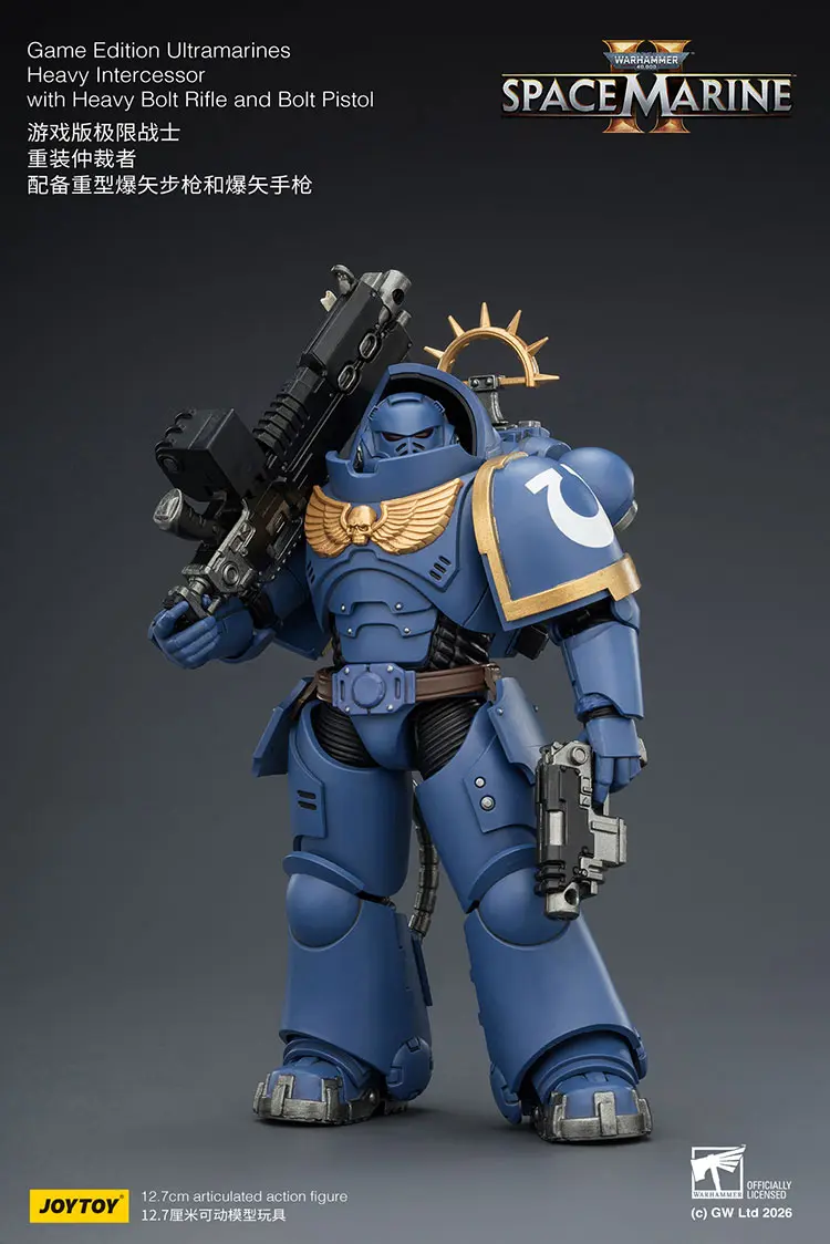 Action Figure - JoyToy Game Edition Ultramarines Heavy Intercessor with Heavy Bolt Rifle and Bolt Pistol 1 18 - Warhammer 40K Space Marine 2 rectangle image 5