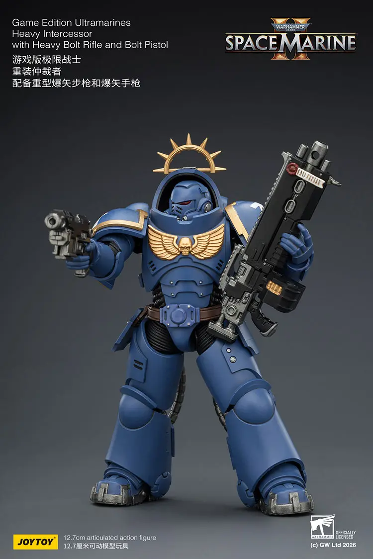 Action Figure - JoyToy Game Edition Ultramarines Heavy Intercessor with Heavy Bolt Rifle and Bolt Pistol 1 18 - Warhammer 40K Space Marine 2 rectangle image 6