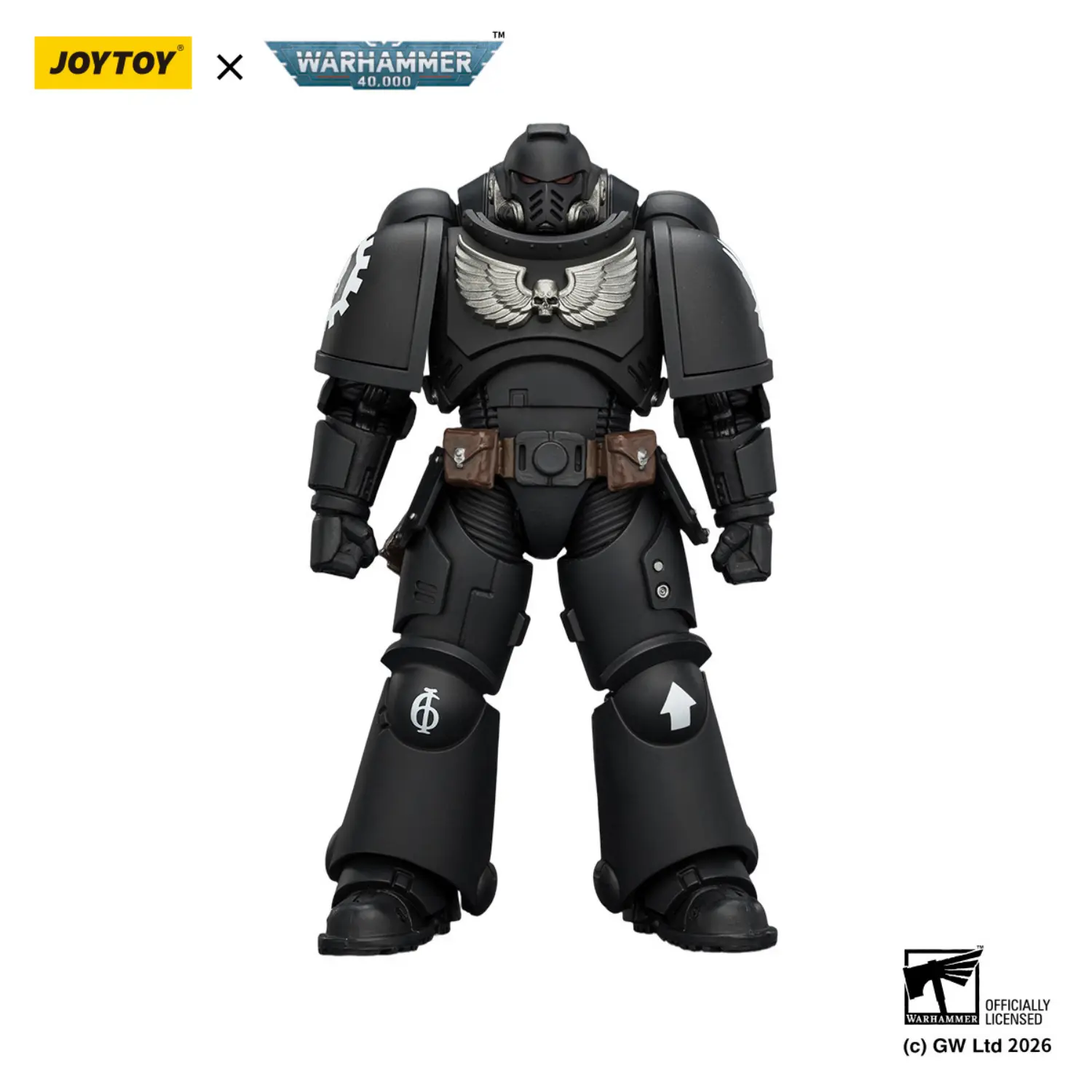 Action Figure - JoyToy Iron Hands Intercessor without Bolt Rifle, Bolt Pistol and Chainsword 1 18 - Warhammer 40K in white background