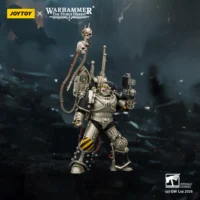 Action Figure - JoyToy Iron Warriors Traitor Legion Praevian Tech-Commander with Bolt Pistol 1 18 - Warhammer The Horus Heresy in dard blue backgrond