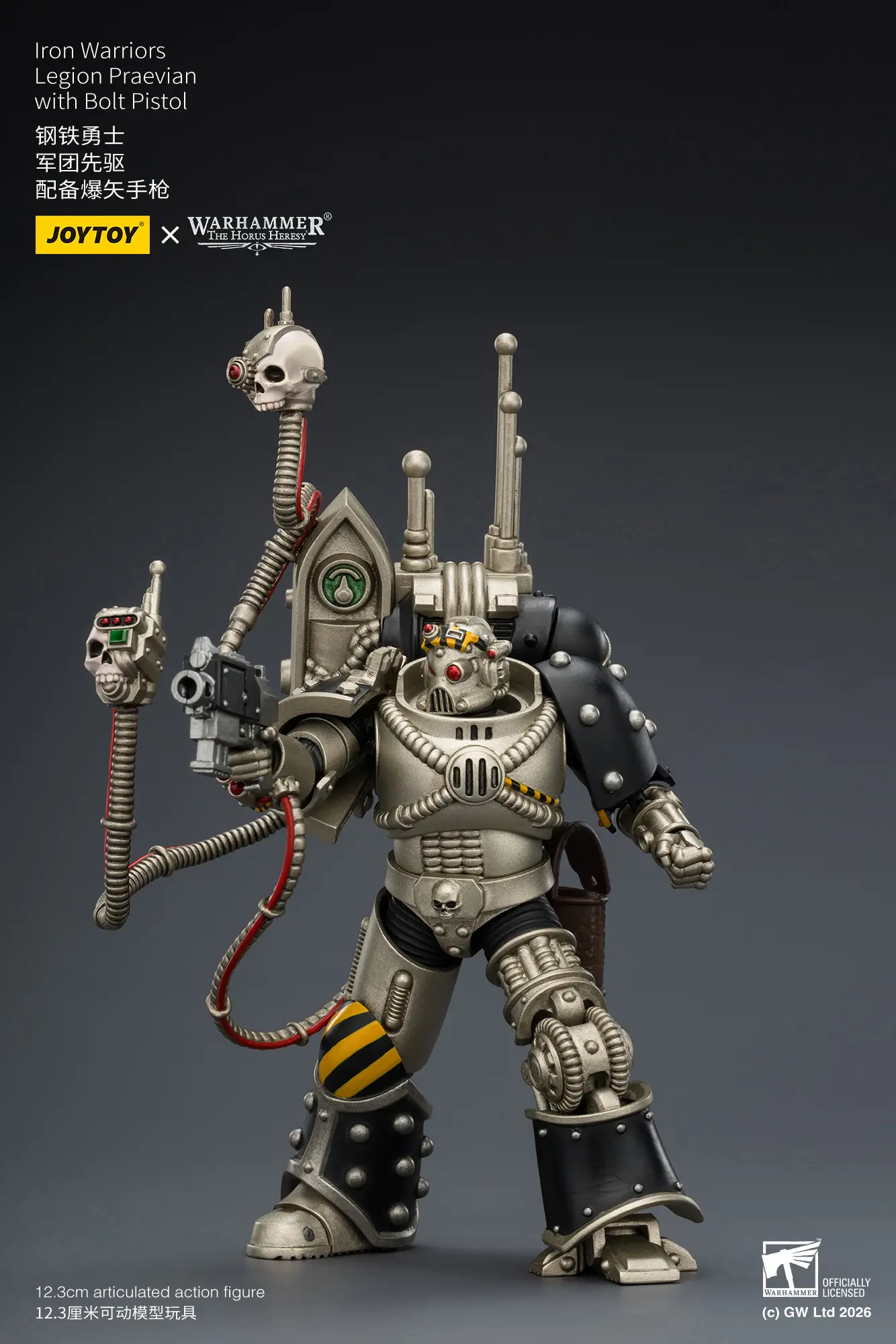 Action Figure - JoyToy Iron Warriors Traitor Legion Praevian Tech-Commander with Bolt Pistol 1 18 - Warhammer The Horus Heresy rectangle image 6