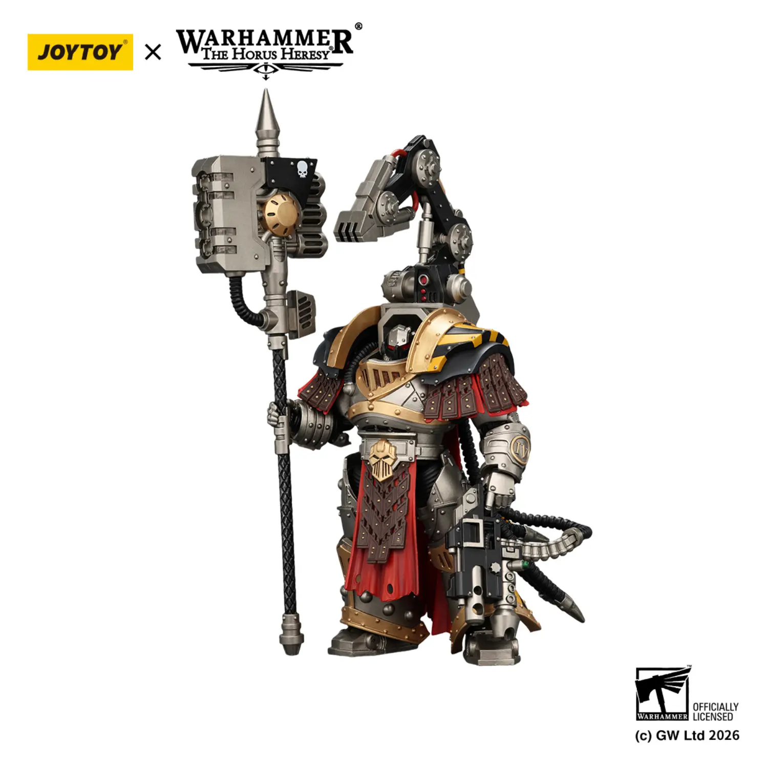 Action Figure - JoyToy Iron Warriors Warsmith with Graviton Crusher Hammer 1 18 - Warhammer The Horus Heresy in white background 2