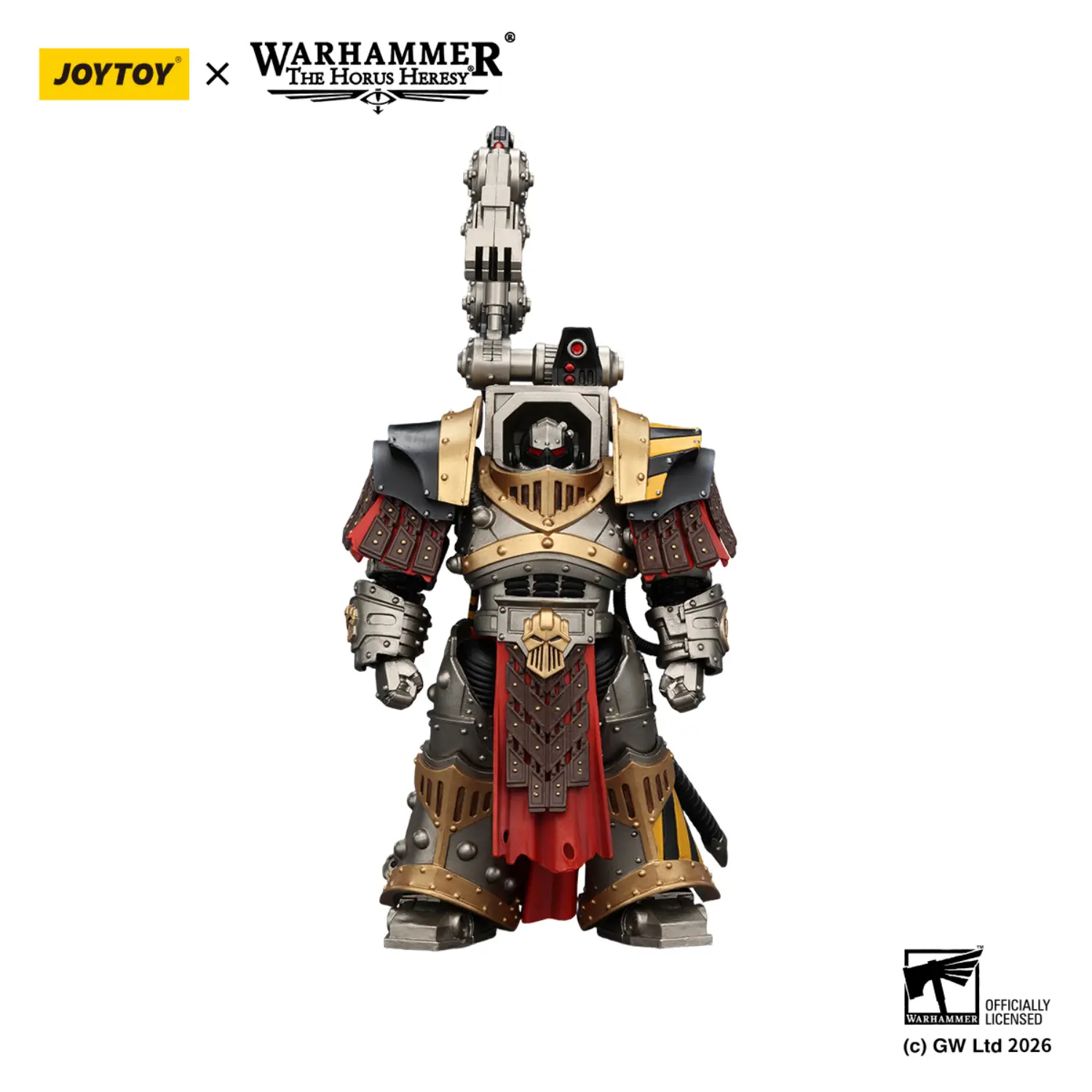 Action Figure - JoyToy Iron Warriors Warsmith with Graviton Crusher Hammer 1 18 - Warhammer The Horus Heresy in white background