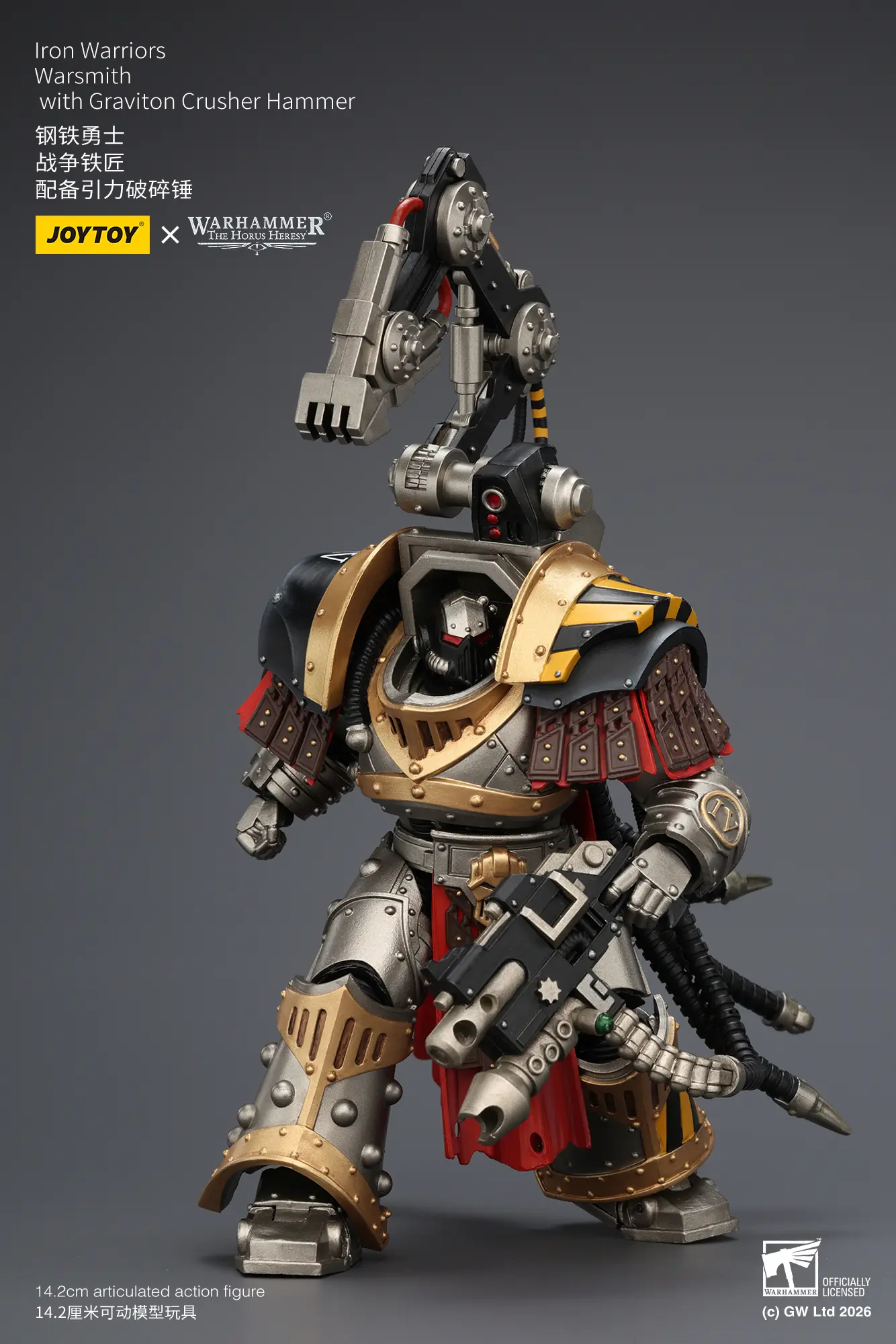 Action Figure - JoyToy Iron Warriors Warsmith with Graviton Crusher Hammer 1 18 - Warhammer The Horus Heresy rectangle image 4