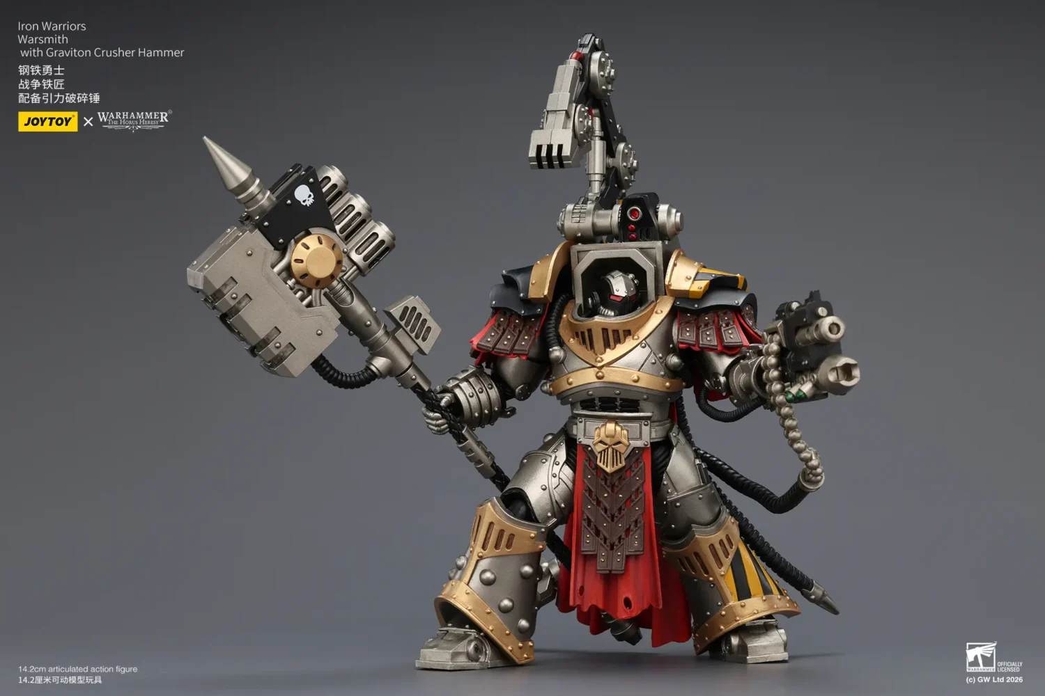 Action Figure - JoyToy Iron Warriors Warsmith with Graviton Crusher Hammer 1 18 - Warhammer The Horus Heresy rectangle image 5