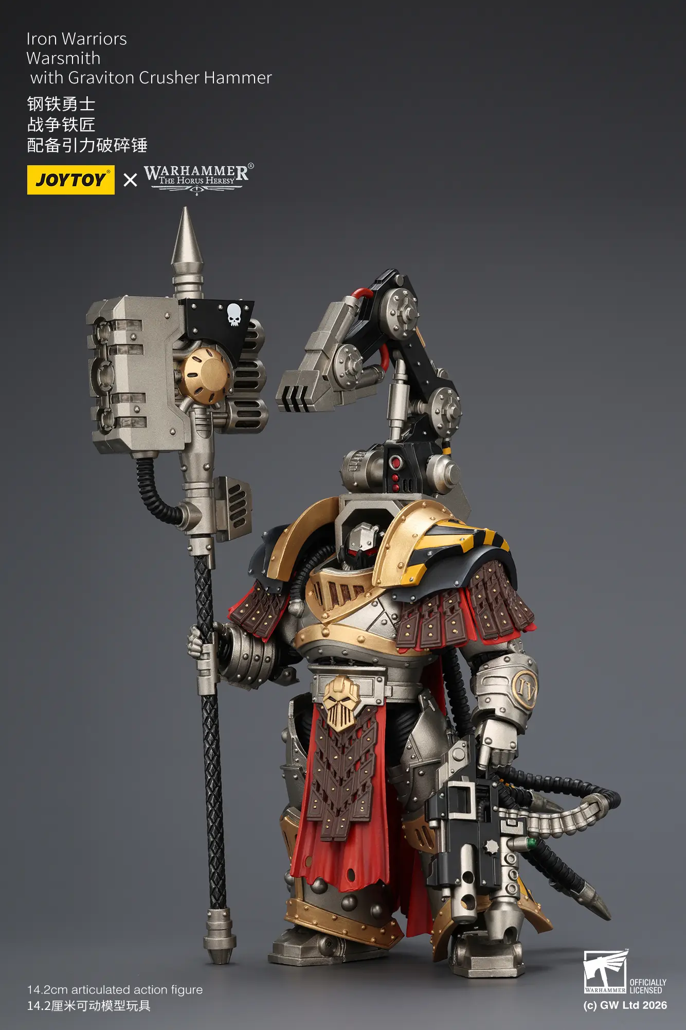 Action Figure - JoyToy Iron Warriors Warsmith with Graviton Crusher Hammer 1 18 - Warhammer The Horus Heresy rectangle image 6