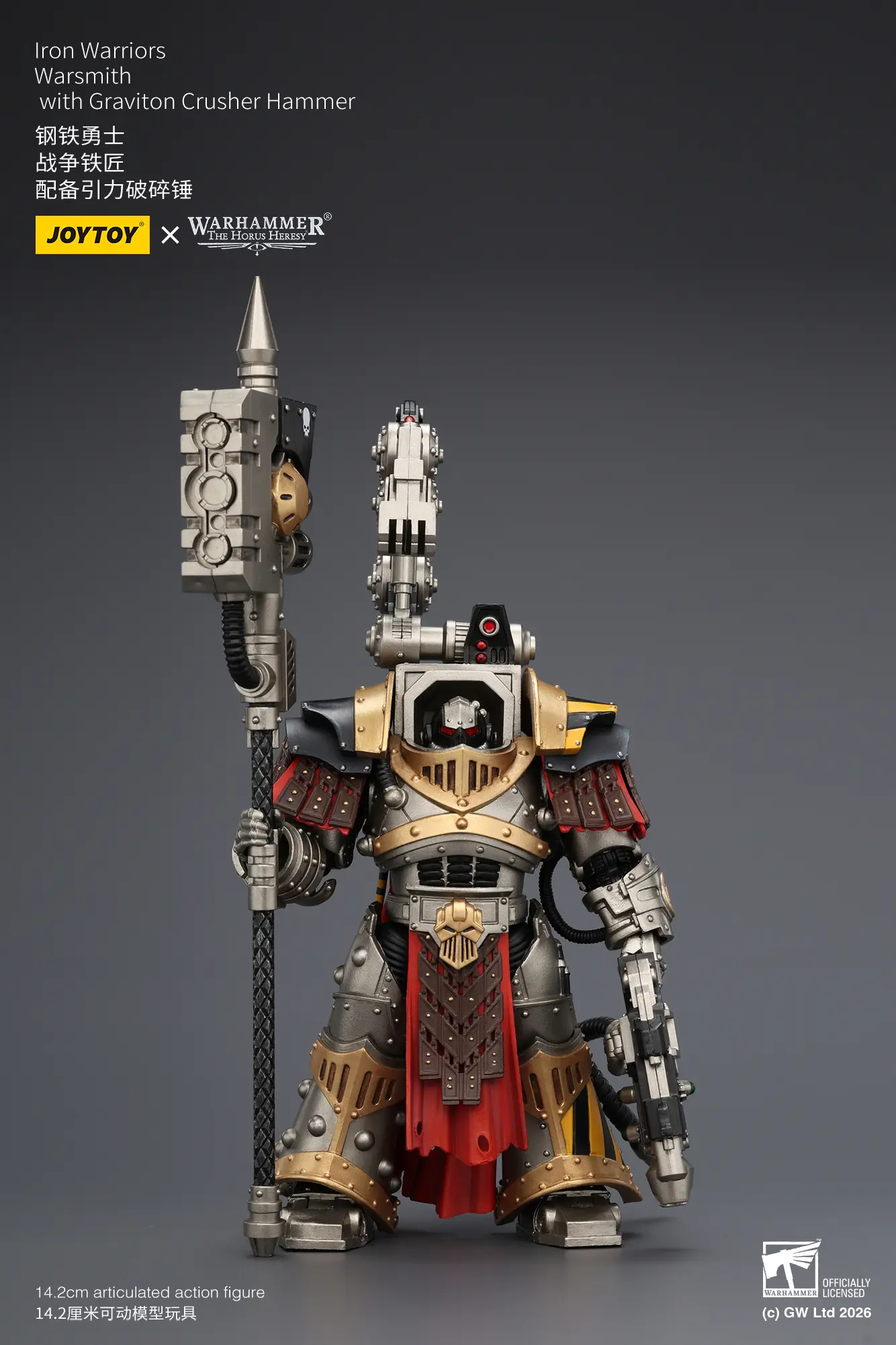 Action Figure - JoyToy Iron Warriors Warsmith with Graviton Crusher Hammer 1 18 - Warhammer The Horus Heresy rectangle image 7