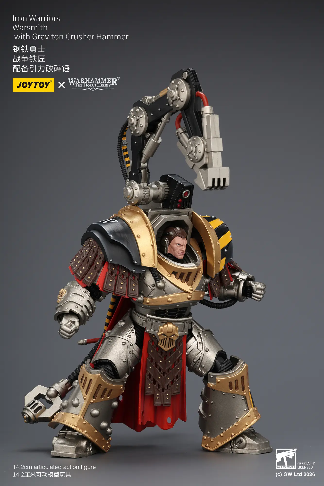 Action Figure - JoyToy Iron Warriors Warsmith with Graviton Crusher Hammer 1 18 - Warhammer The Horus Heresy rectangle image