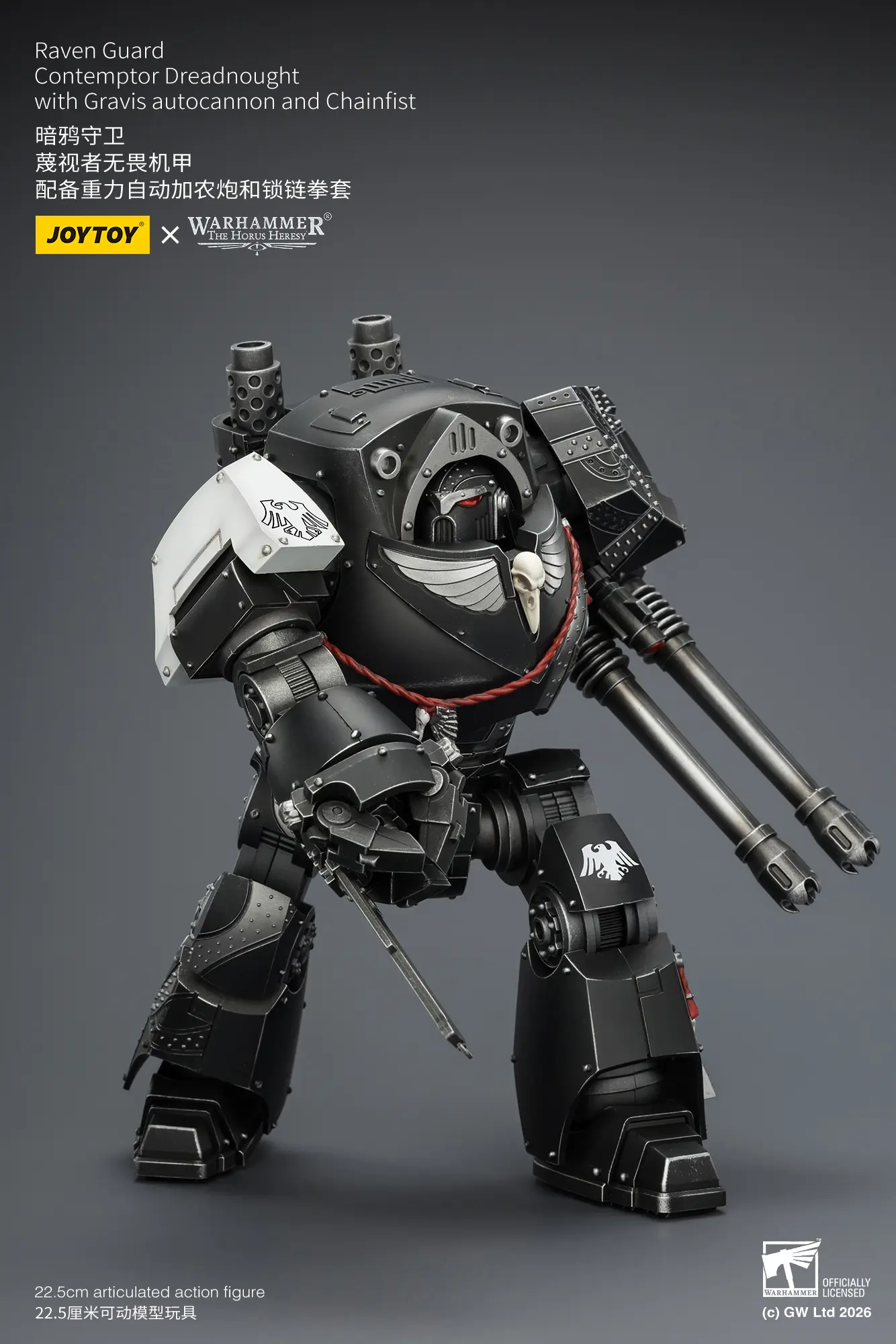 Action Figure - JoyToy Raven Guard Contemptor Dreadnought with Gravis Autocannon and Chainfist 1 18 - Warhammer The Horus Heresy rectangle image 5