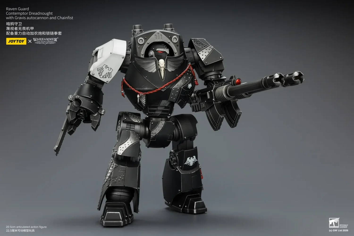 Action Figure - JoyToy Raven Guard Contemptor Dreadnought with Gravis Autocannon and Chainfist 1 18 - Warhammer The Horus Heresy rectangle image 7