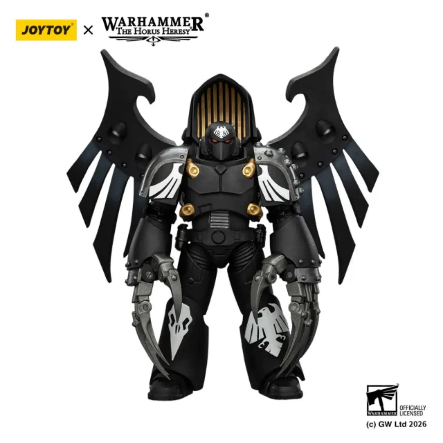 Action Figure - JoyToy Raven Guard Dark Fury with Lightning Claws 1 18 - Warhammer The Horus Heresy in white background