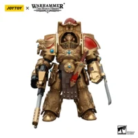 Action Figure - JoyToy Scale Legio Custodes Aquilon Terminator with Infernus Firepike 1 18 - Warhammer The Horus Heresy in white background 3