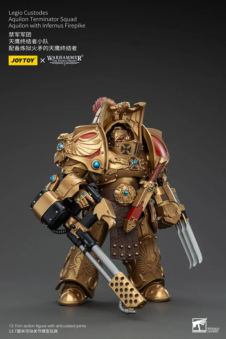 Action Figure - JoyToy Scale Legio Custodes Aquilon Terminator with Infernus Firepike 1 18 - Warhammer The Horus Heresy rectangle image 1