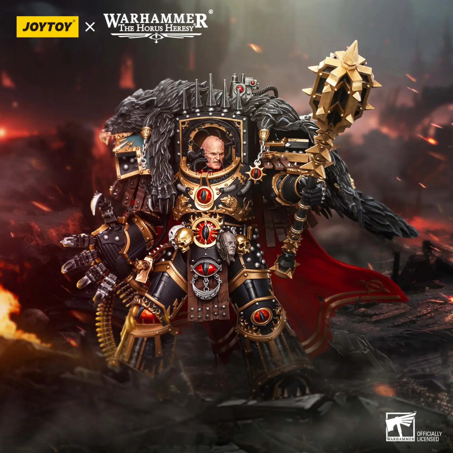 Action Figure - JoyToy Sons of Horus Warmaster Horus Primarch of the XVIth Legion 1 18 - Warhammer The Horus Heresy in dark red background Action Figure - JoyToy Sons of Horus Warmaster Horus Primarch of the XVIth Legion 1 18 - Warhammer The Horus Heresy in dark red background