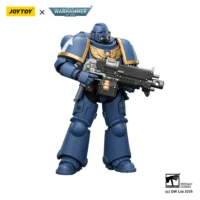 Action Figure - JoyToy Ultramarines Intercessor with Bolt Rifle, Bolt Pistol and Chainsword 1 18 - Warhammer 40K in white background 3