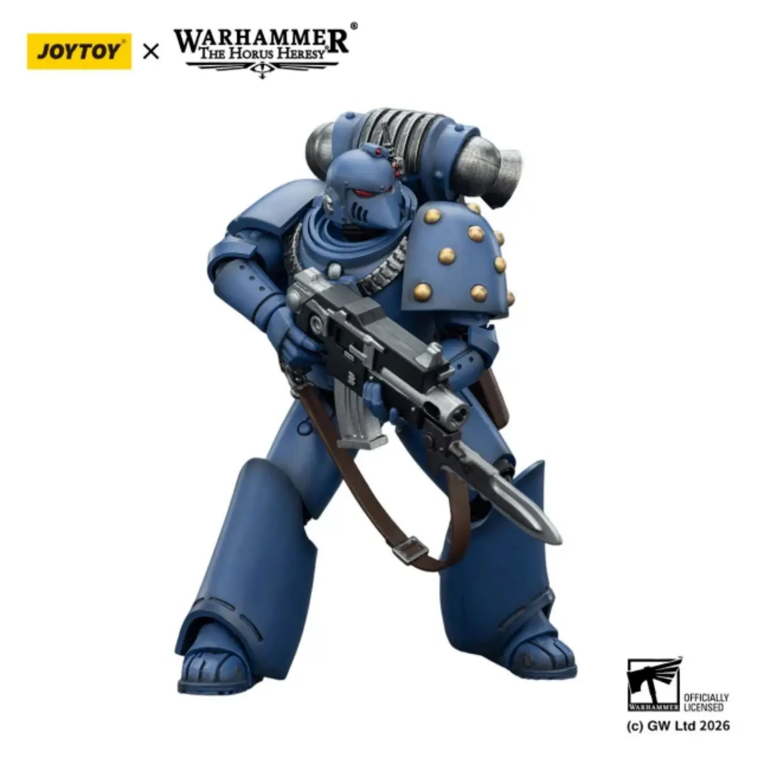 Action Figure - JoyToy Ultramarines Legion MKVI Tactical Legionary with Chain-Bayonet 1 18 - Warhammer The Horus Heresy in white background 2