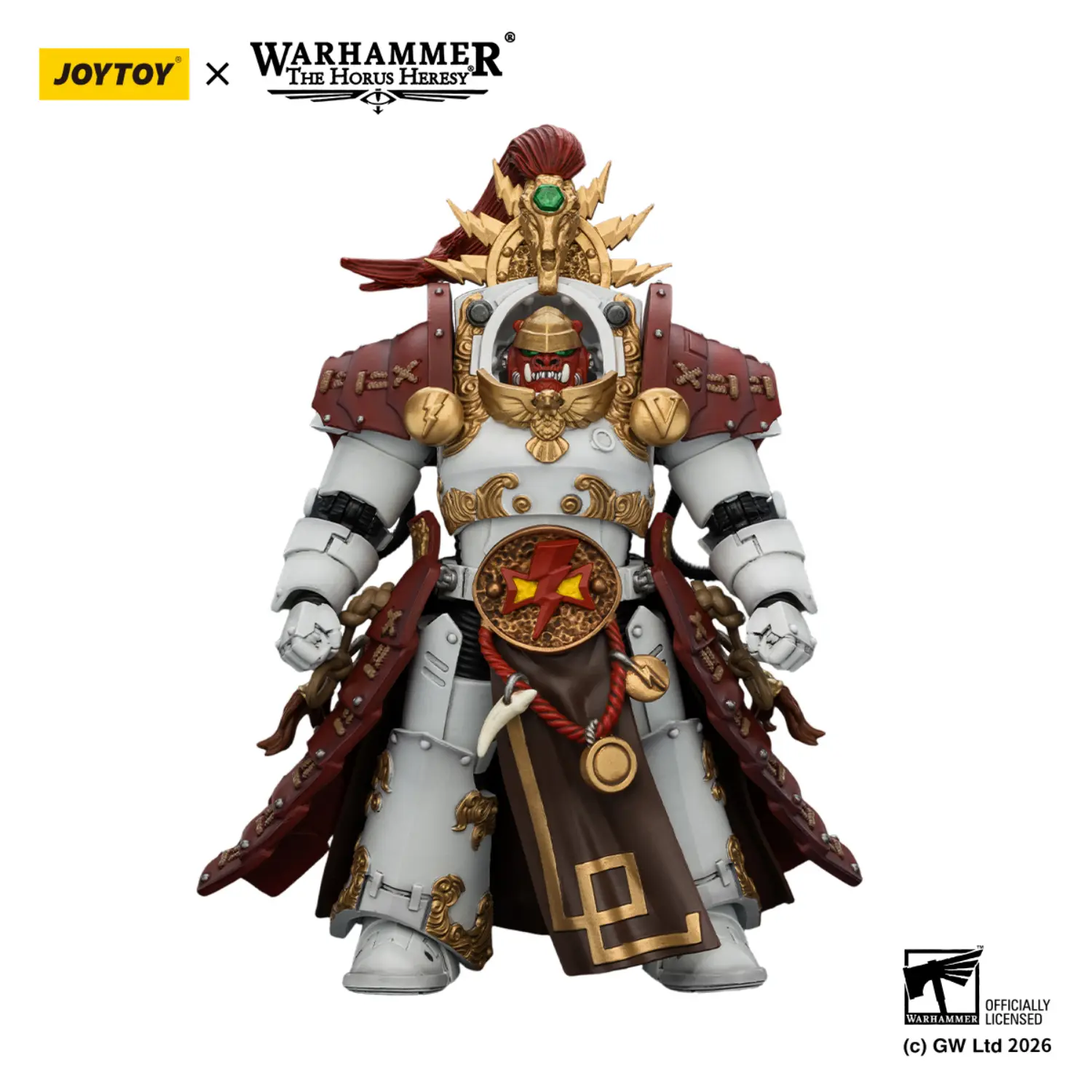 Action Figure - JoyToy White Scars Qin Xa-Master of the Keshig with paired blades _theTails of the Dragon_ 1 18 - Warhammer The Horus Heresy in white background