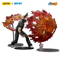 Action Figure - Kyo Kusanagi with fire ball KOF _98 UM Hero Team SNK 1 18 - JOYTOY The King of Fighters in white background