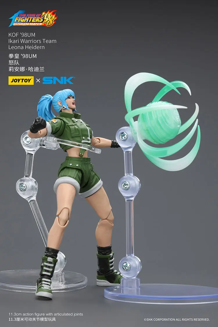 Action Figure - Leona Heidern KOF _98 UM Ikari Warriors Team SNK 1 18 - JOYTOY The King of Fighters rectangle image on display stand