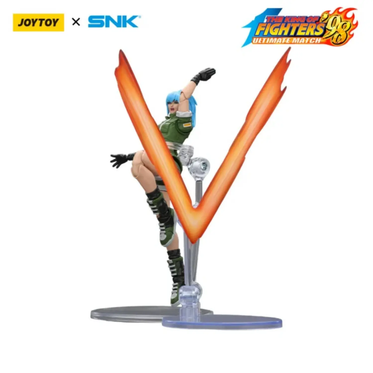 Action Figure - Leona Heidern fighting KOF _98 UM Ikari Warriors Team SNK 1 18 - JOYTOY The King of Fighters in white background