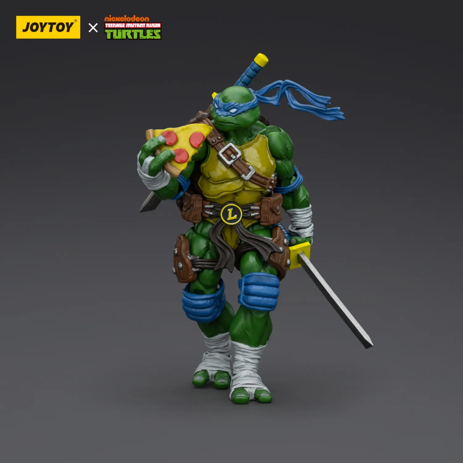 Action Figure - Leonardo TMNT Nickelodeon 1 18 - JOYTOY Teenage Mutant Ninja Turtles eating pizza
