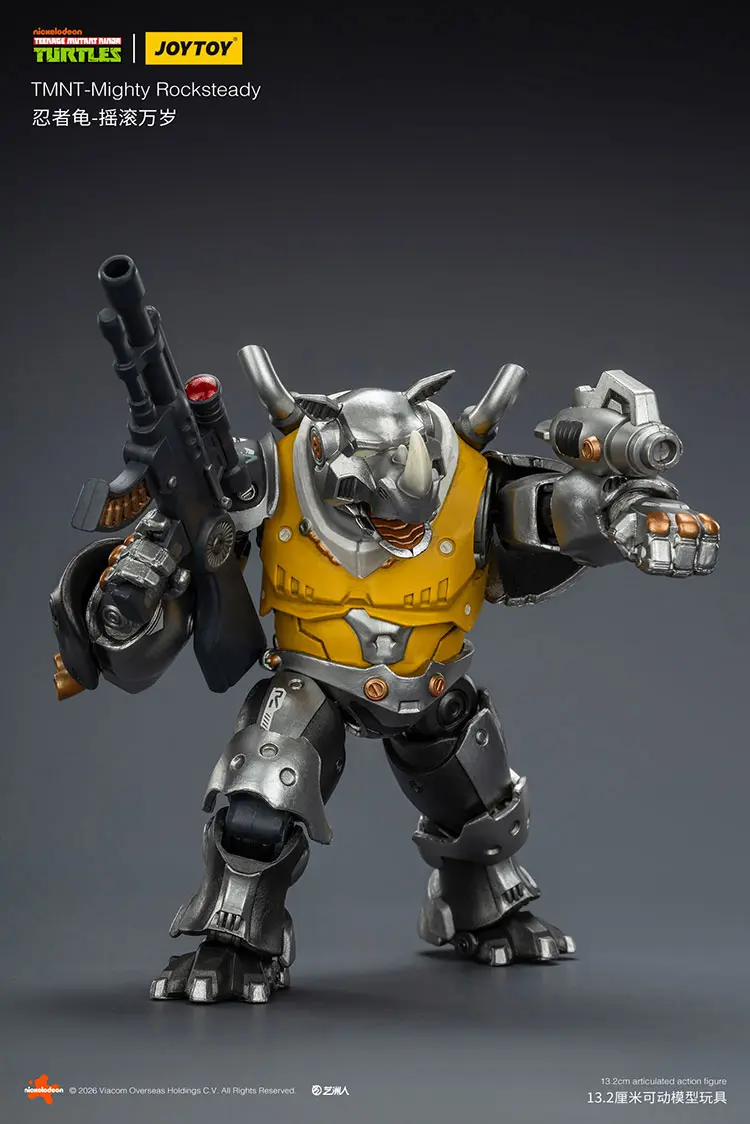 Action Figure - Mighty Rocksteady TMNT Nickelodeon 1 18 - JOYTOY Teenage Mutant Ninja Turtles rectangle image 7 Action Figure Mighty Rocksteady Tmnt Nickelodeon 1 18 Joytoy Teenage Mutant Ninja Turtles Rectangle Image 7