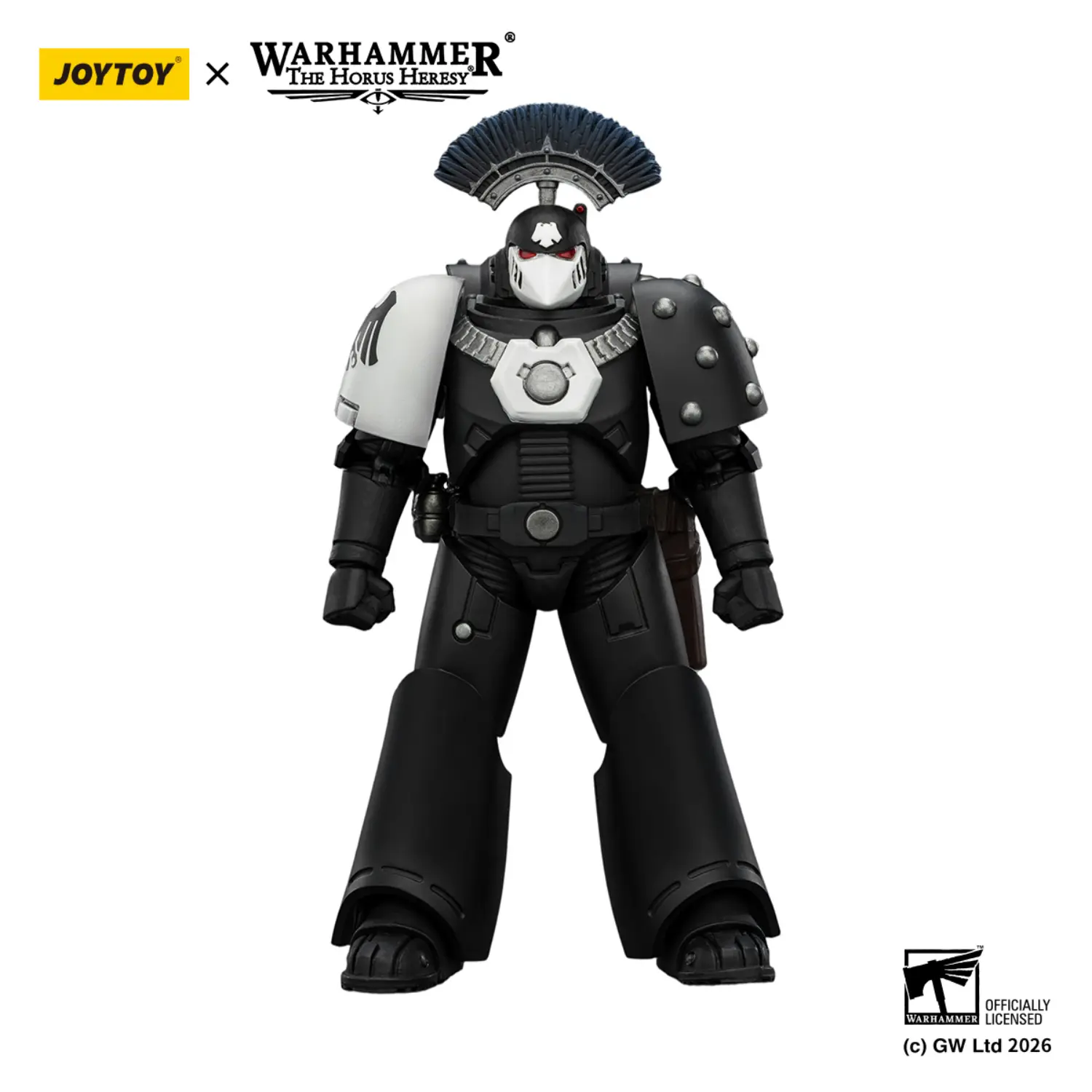 Action Figure Raven Guard Mkvi Tactical Sergeant With Power Sword, Bolter And Plasma Pistol 1 18 Jotyoy Warhammer The Horus Heresy In White Background 1