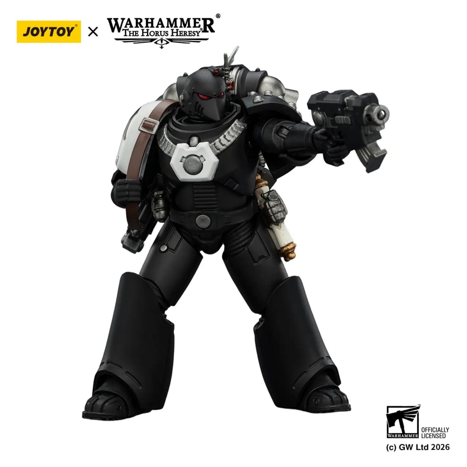 Action Figure Raven Guard Mkvi Tactical Sergeant With Power Sword, Bolter And Plasma Pistol 1 18 Jotyoy Warhammer The Horus Heresy In White Background 4
