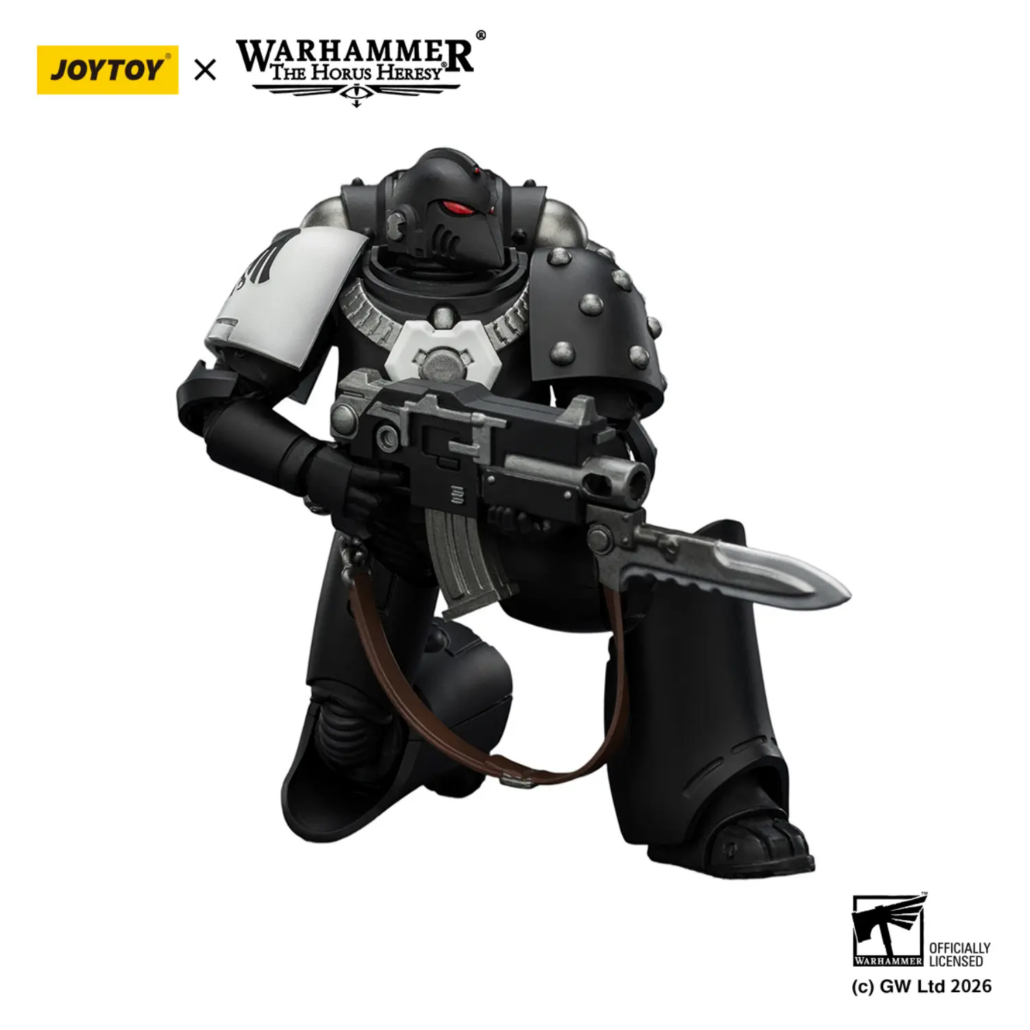 Action Figure Raven Guard Mkvi Tactical Sergeant With Power Sword, Bolter And Plasma Pistol 1 18 Jotyoy Warhammer The Horus Heresy In White Background 5