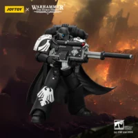 Action Figure Raven Guard Mor Deythan With Nemesis Bolt Rifle 1 18 Jotyoy Warhammer The Horus Heresy In Dark Red Battle Fileds Background