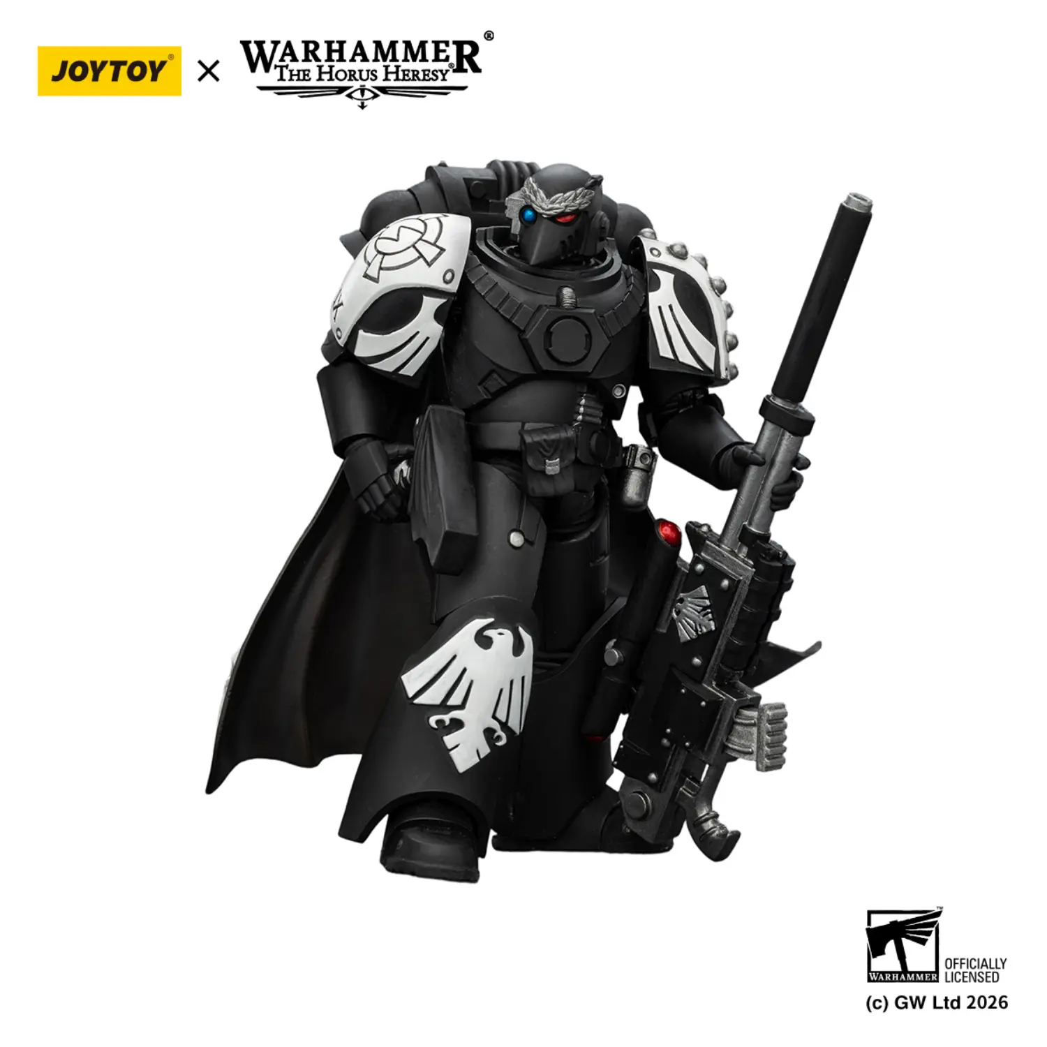 Action Figure Raven Guard Mor Deythan With Nemesis Bolt Rifle 1 18 Jotyoy Warhammer The Horus Heresy In White Background 5