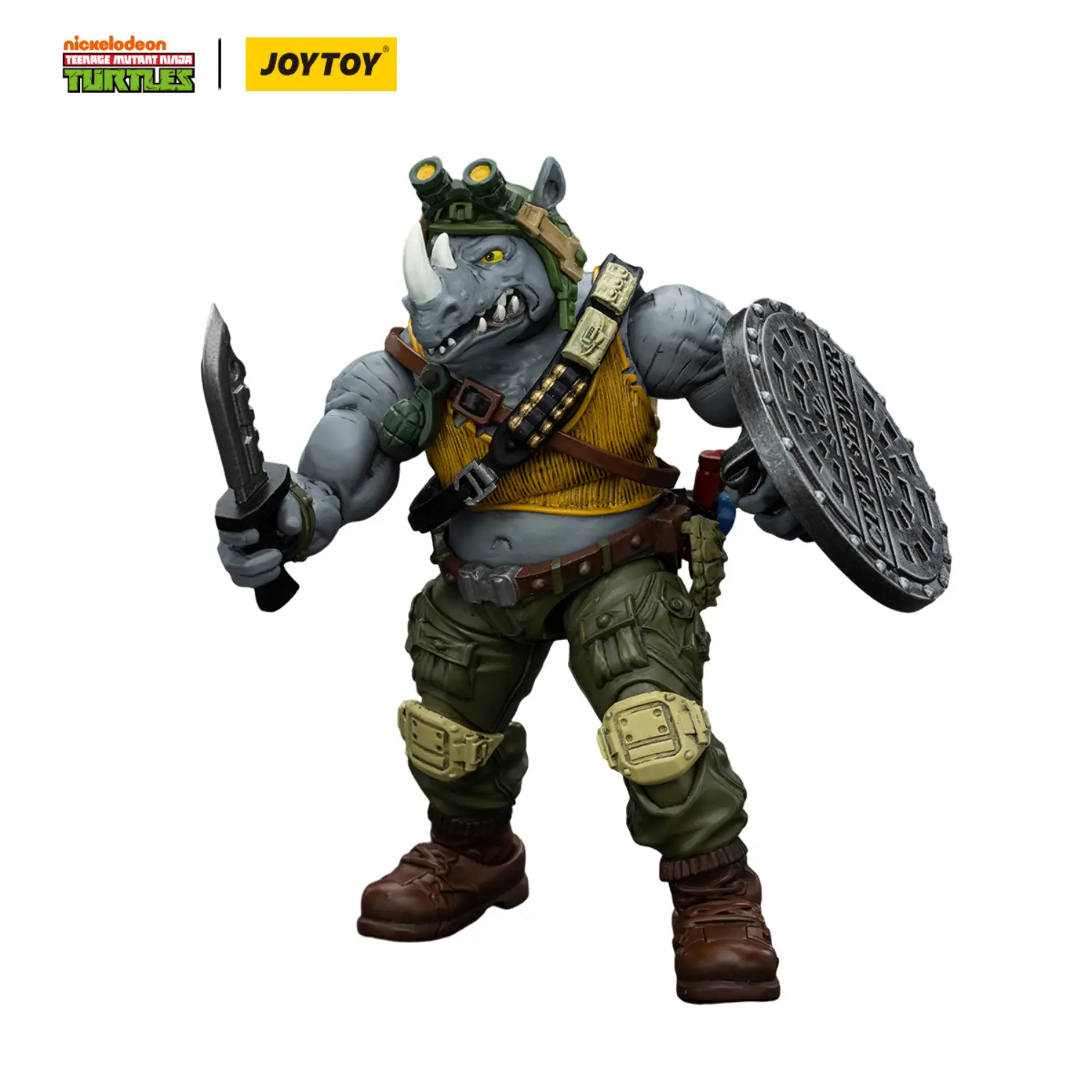 Action Figure - Rocksteady TMNT Nickelodeon 1 18 - JOYTOY Teenage Mutant Ninja Turtles in white background 4 Action Figure Rocksteady Tmnt Nickelodeon 1 18 Joytoy Teenage Mutant Ninja Turtles In White Background 4