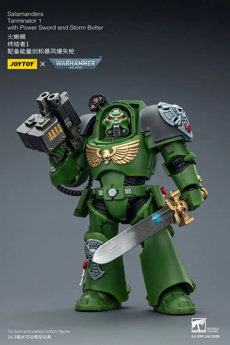 Action Figure - Salamanders Terminator 1 with Power Sword and Storm Bolter 1 18 - JOYTOY Warhammer 40K rectangle image 1 Action Figure - Salamanders Terminator 1 with Power Sword and Storm Bolter 1 18 - JOYTOY Warhammer 40K rectangle image 1