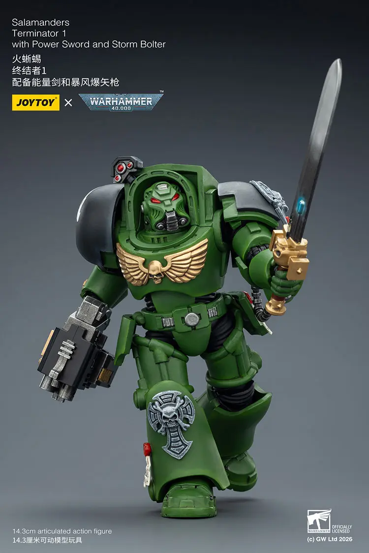Action Figure - Salamanders Terminator 1 with Power Sword and Storm Bolter 1 18 - JOYTOY Warhammer 40K rectangle image 2 Action Figure - Salamanders Terminator 1 with Power Sword and Storm Bolter 1 18 - JOYTOY Warhammer 40K rectangle image 2