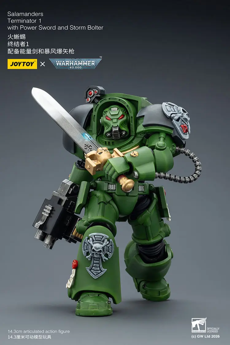 Action Figure - Salamanders Terminator 1 with Power Sword and Storm Bolter 1 18 - JOYTOY Warhammer 40K rectangle image 4 Action Figure - Salamanders Terminator 1 with Power Sword and Storm Bolter 1 18 - JOYTOY Warhammer 40K rectangle image 4