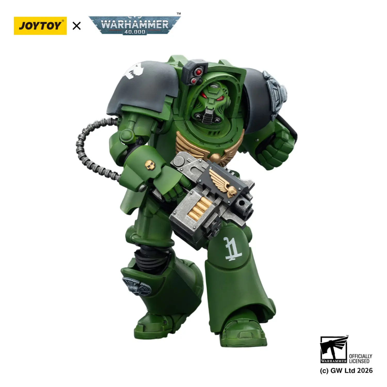 Action Figure - Salamanders Terminator 2 with Power Fist and Storm Bolter 1 18 - JOYTOY Warhammer 40K in white background 2 Action Figure - Salamanders Terminator 2 with Power Fist and Storm Bolter 1 18 - JOYTOY Warhammer 40K in white background 2