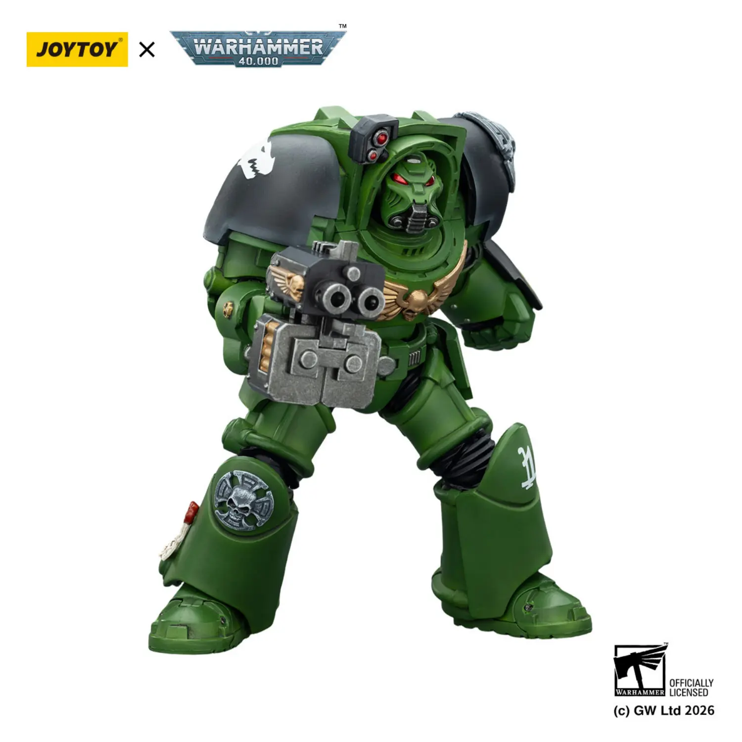 Action Figure - Salamanders Terminator 2 with Power Fist and Storm Bolter 1 18 - JOYTOY Warhammer 40K in white background 3 Action Figure - Salamanders Terminator 2 with Power Fist and Storm Bolter 1 18 - JOYTOY Warhammer 40K in white background 3