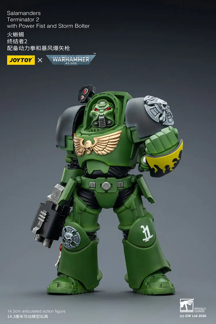Action Figure - Salamanders Terminator 2 with Power Fist and Storm Bolter 1 18 - JOYTOY Warhammer 40K rectangle image 1 Action Figure - Salamanders Terminator 2 with Power Fist and Storm Bolter 1 18 - JOYTOY Warhammer 40K rectangle image 1
